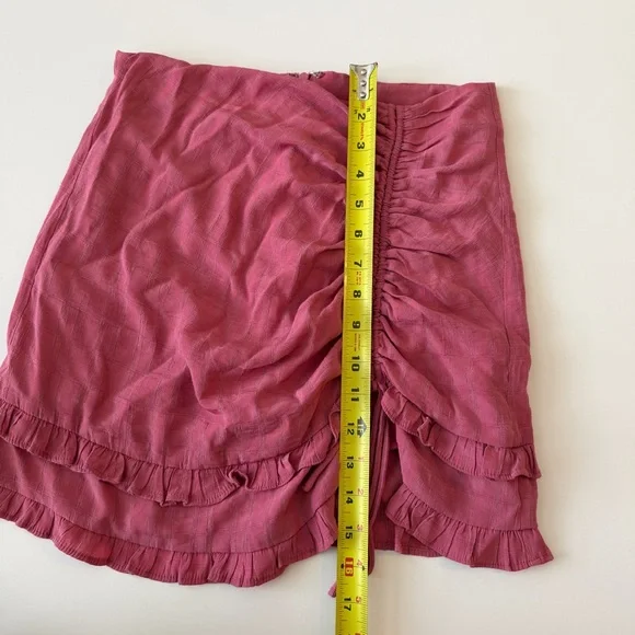 Lulus Deluxe Details Drawstring Ruched Ruffle Mini Skirt Sz S - Picture 7 of 11